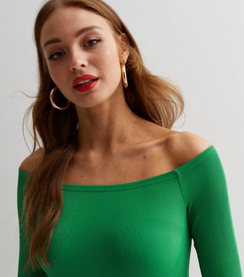 green bardot bodysuit