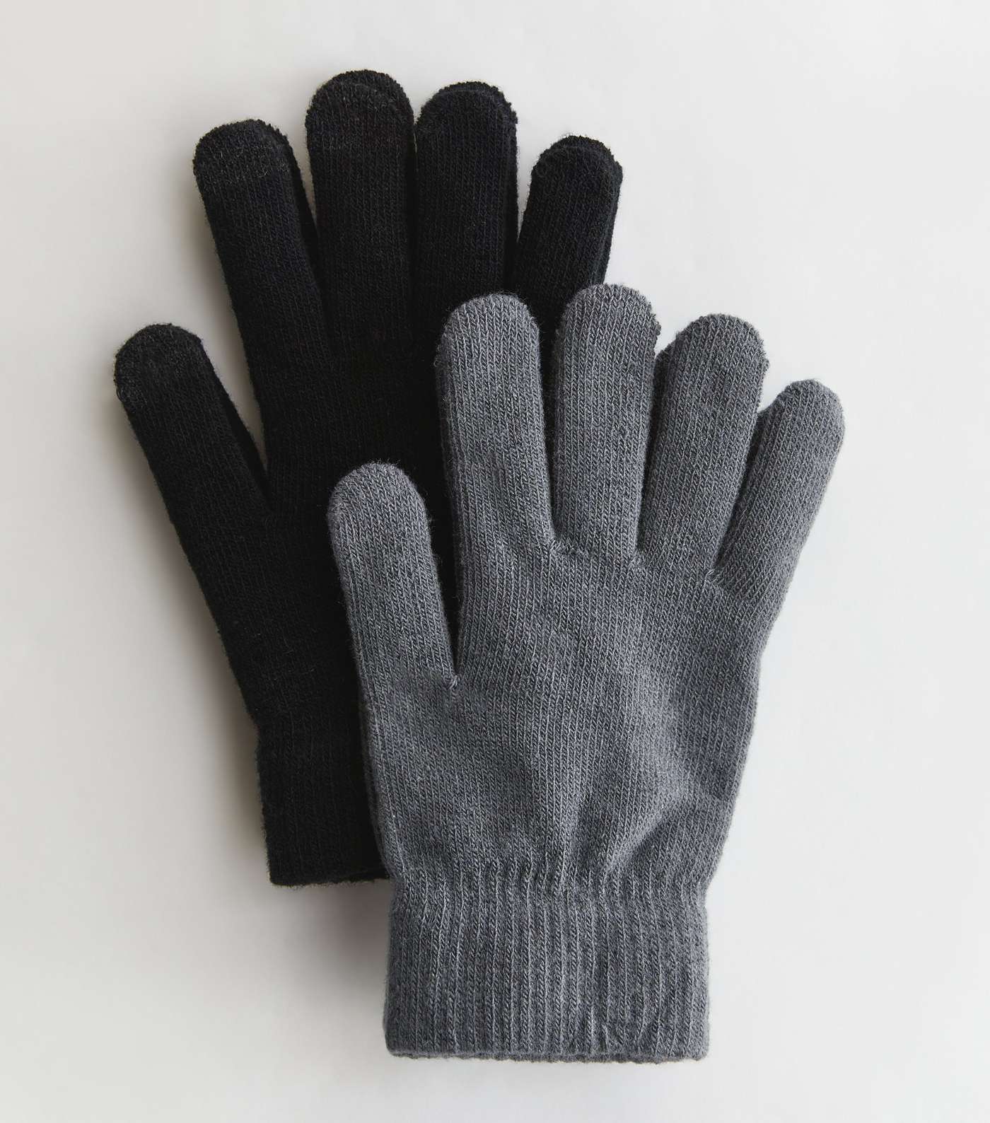 2 Pack Light Grey and Black Smart Gloves