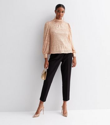 Pale pink sales sequin top