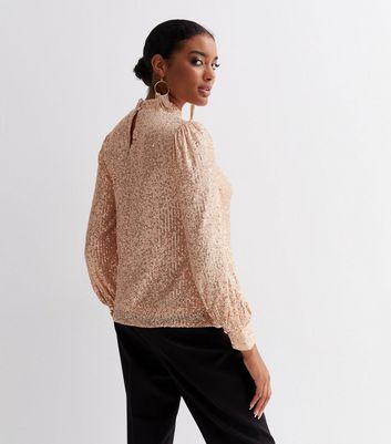 Gold glitter long outlet sleeve top