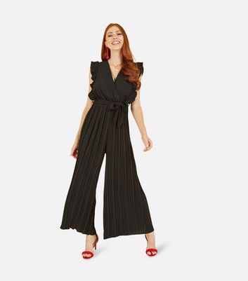 Black cheap pleated playsuit