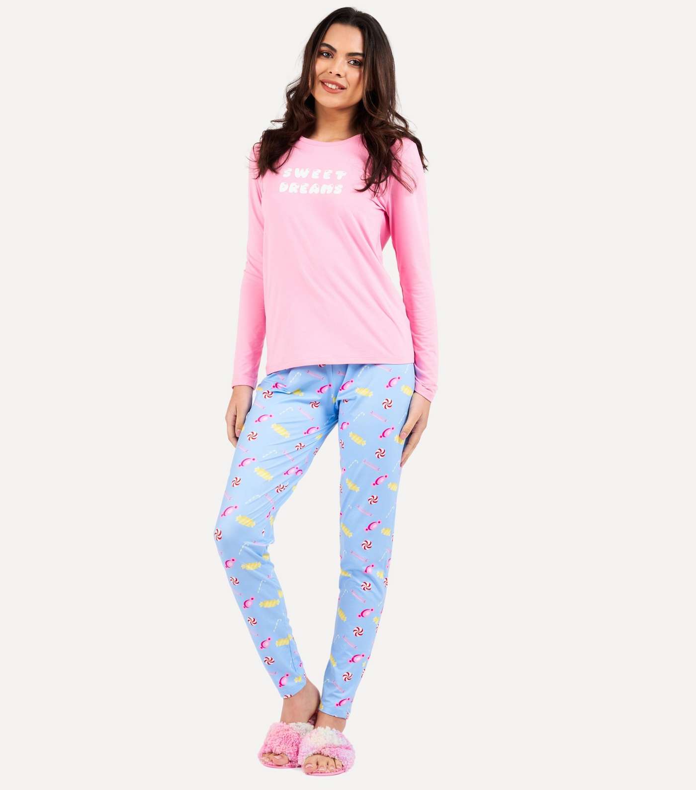 Loungeable Pink Pyjama Set with Sweet Dreams Logo