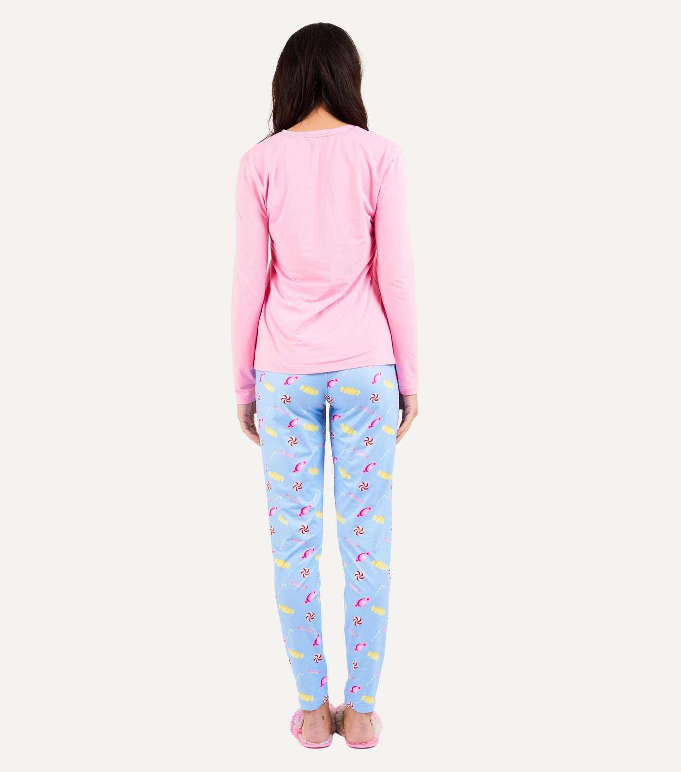 Loungeable Pink Pyjama Set with Sweet Dreams Logo Image 5