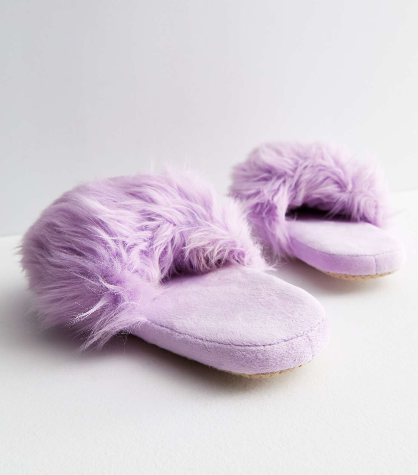 Loungeable Lilac Faux Fur Dome Slippers Image 3