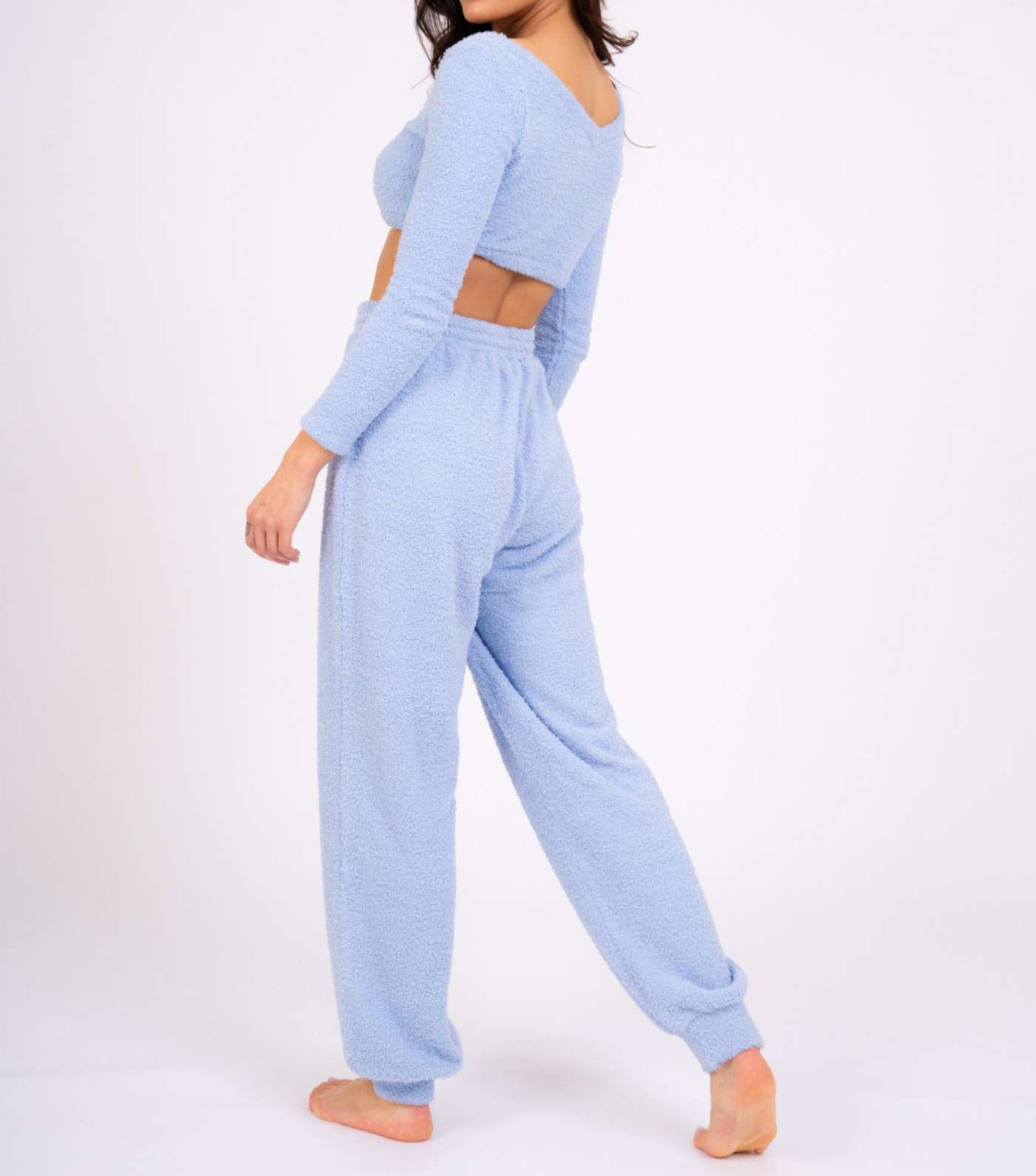 Loungeable Pale Blue Fleece Pyjama Joggers Image 2