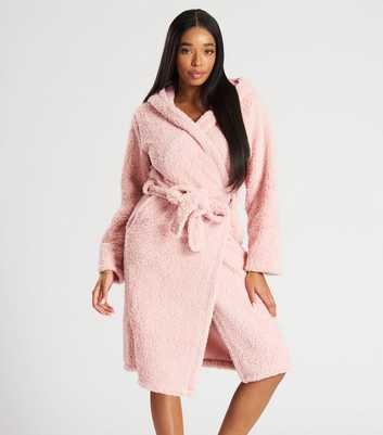 Loungeable Pink Teddy Hooded Dressing Gown