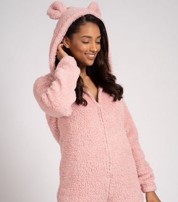 pink hooded onesie