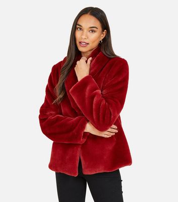 Dark red 2025 fur coat