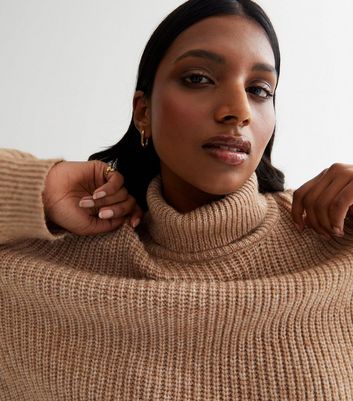 Camel shop ribbed turtleneck