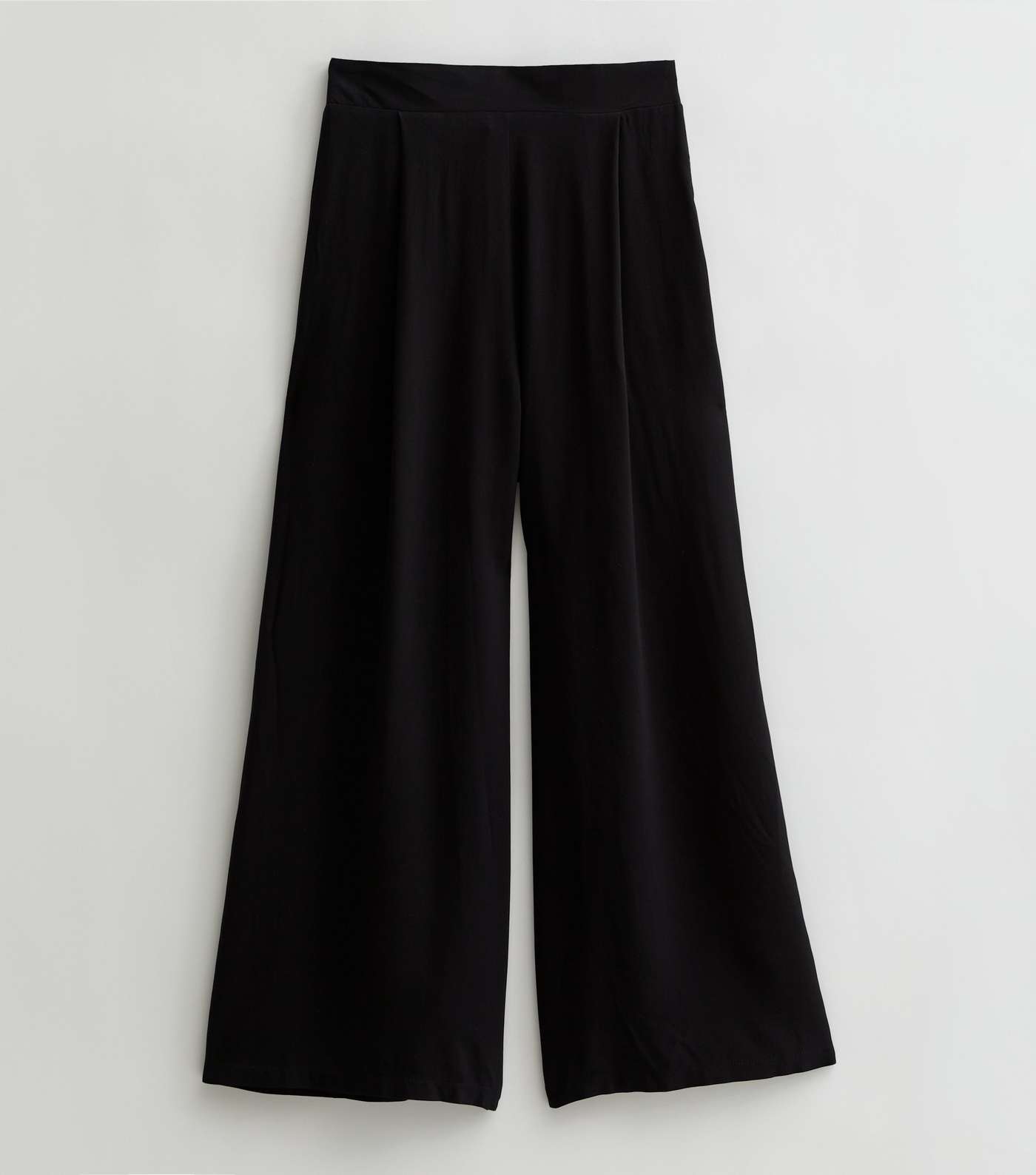 Tall Black Wide Leg Crop Trousers Image 5