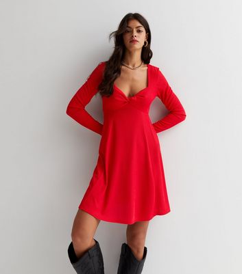 Sweetheart neck red outlet dress