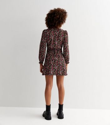 scoopneck wrap mini dress