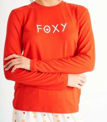 Loungeable Red Trouser Pyjama Set with Fox Print New Look