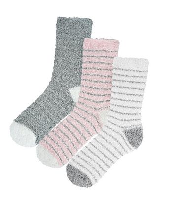 fluffy socks grey