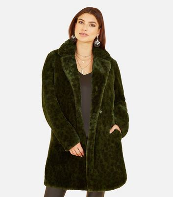 forever 21 green faux fur coat