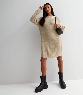 JDY Cream Knit Slash Neck Long Sleeve 