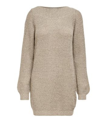 JDY Cream Knit Slash Neck Long Sleeve 