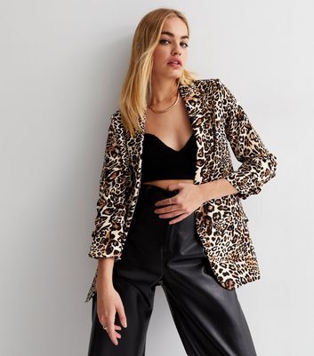 Leopard print shop blazer size 20