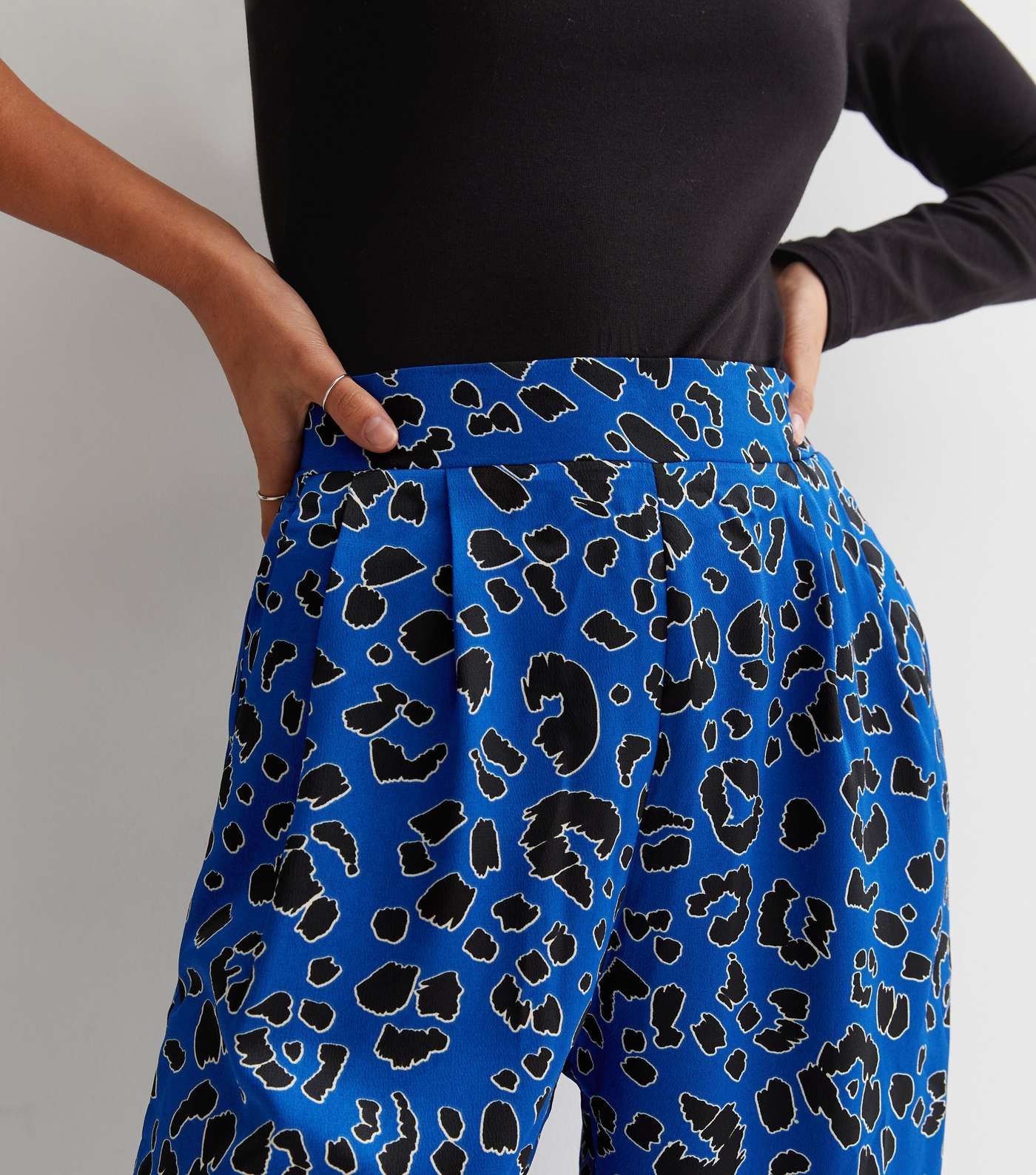 Cameo Rose Blue Leopard Print Wide Leg Trousers Image 3