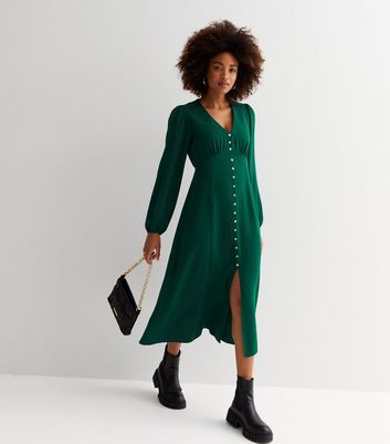 Long sleeve hunter green maxi dress best sale