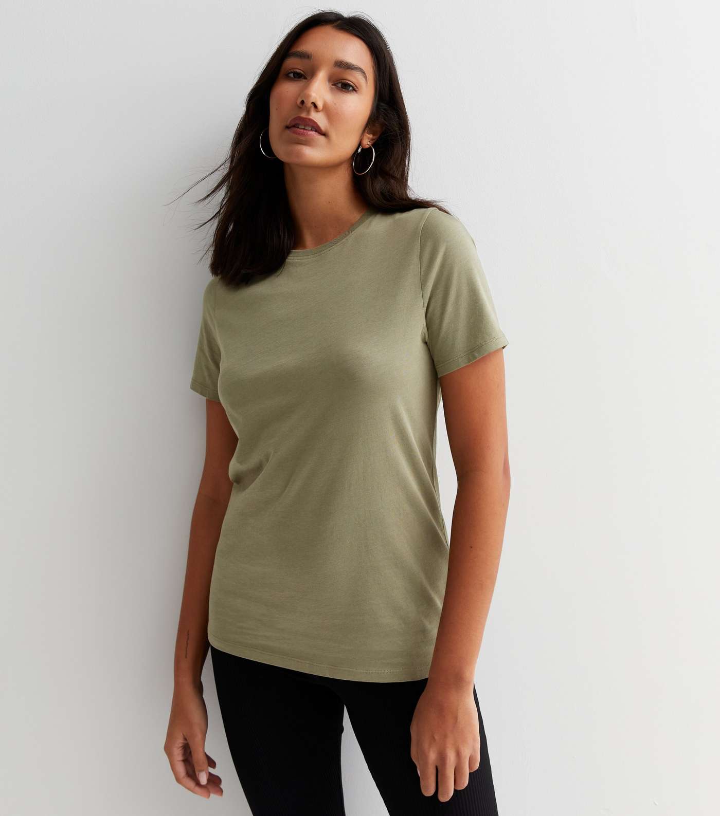 Tall Khaki Plain T-Shirt Image 2