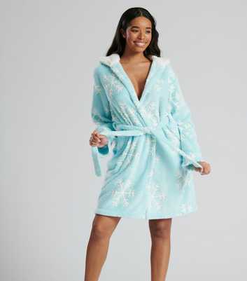 Loungeable Blue Snowflake Dressing Gown