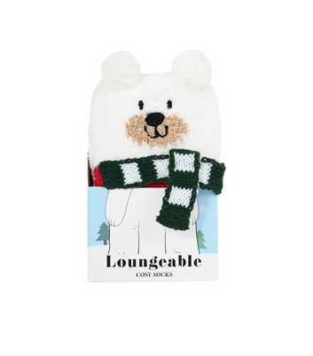 Loungeable White Polar Bear Fluffy Socks