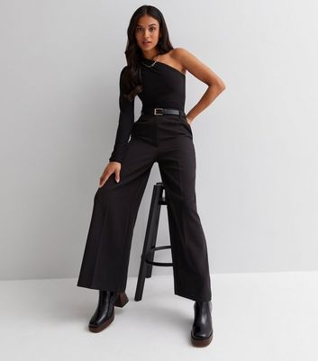 Petite Black One Shoulder Long Sleeve Bodysuit