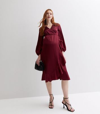 Long burgundy 2025 maternity dress