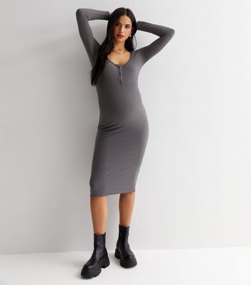 dark gray maternity dress