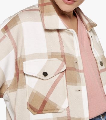 Apricot Women's Stone Check Double Pocket Shacket New Look - M
