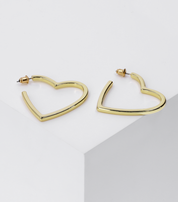 heart earrings gold hoop