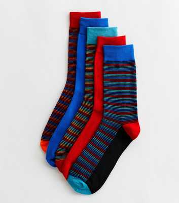 5 Pack Red and Blue Stripe Socks