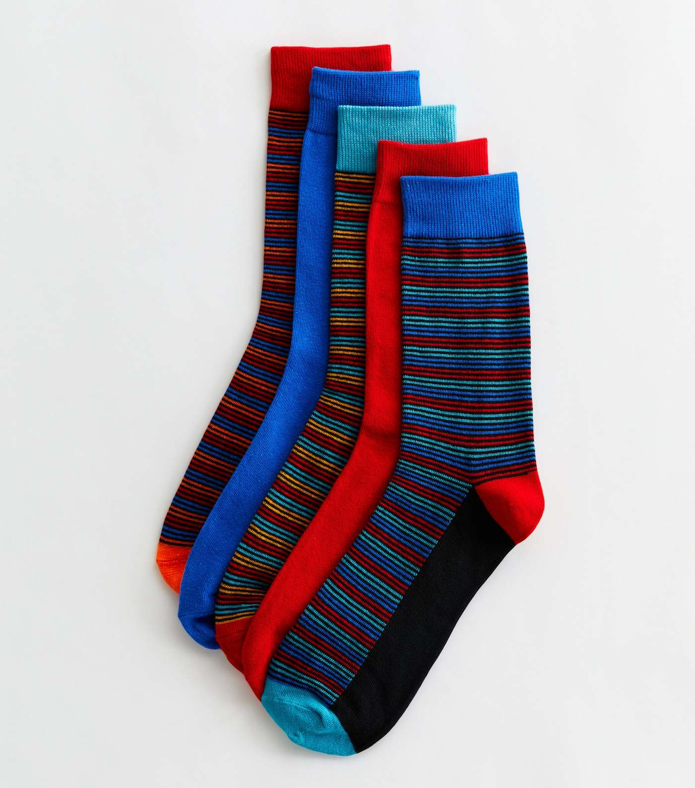 Jack & Jones 5 Pack Red and Blue Stripe Socks