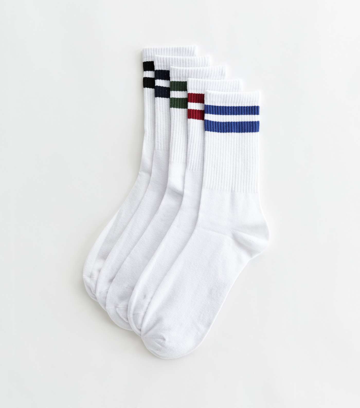 Jack & Jones 5 Pack Multicoloured Stripe Ribbed Socks
