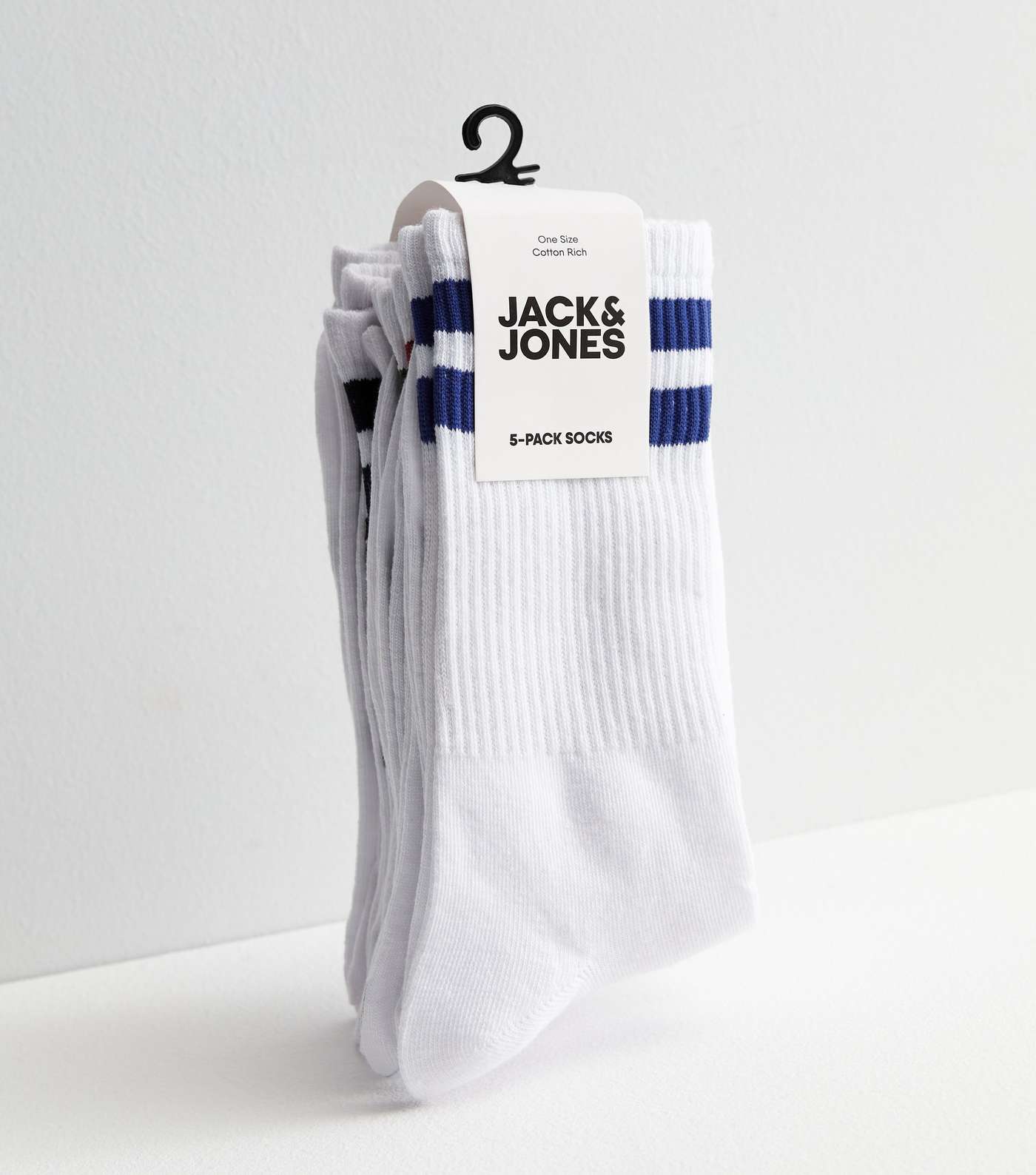 Jack & Jones 5 Pack Multicoloured Stripe Ribbed Socks Image 3