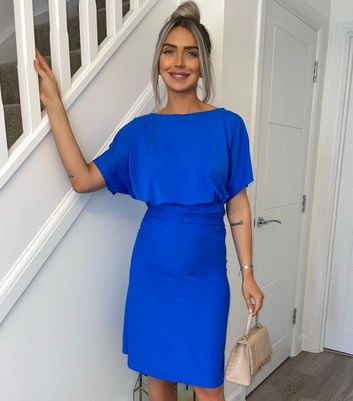 judith royal blue wrap dress