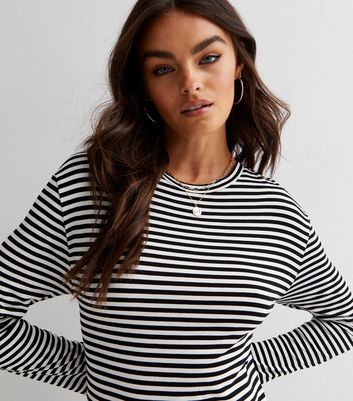 Long sleeve striped shop t shirt dress