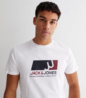 Jack & Jones White Logo Crew TShirt New Look