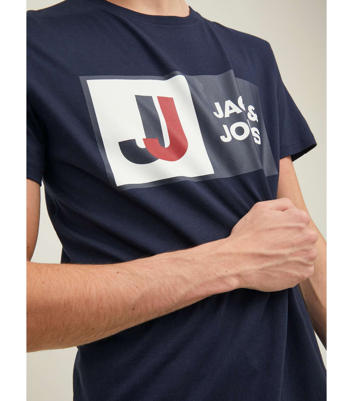 Jack & Jones Navy Crew Neck Logo T-Shirt Image 4