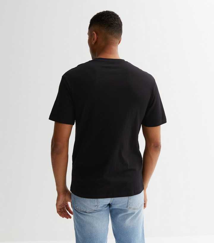 jack and jones plain black t shirt