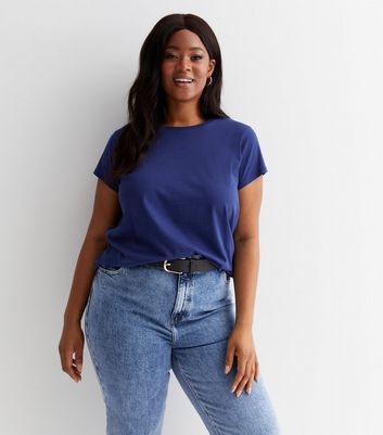 Blue t shop shirt outfit women's