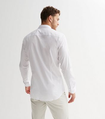 white long sleeve button up shirt mens