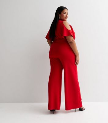 Final Sale Plus Size Jumpsuit with Harem Effect in Red - ShopperBoard