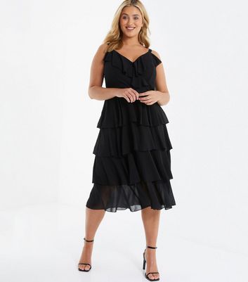 tiered strappy skater dress