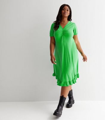 Green frill hem on sale dress