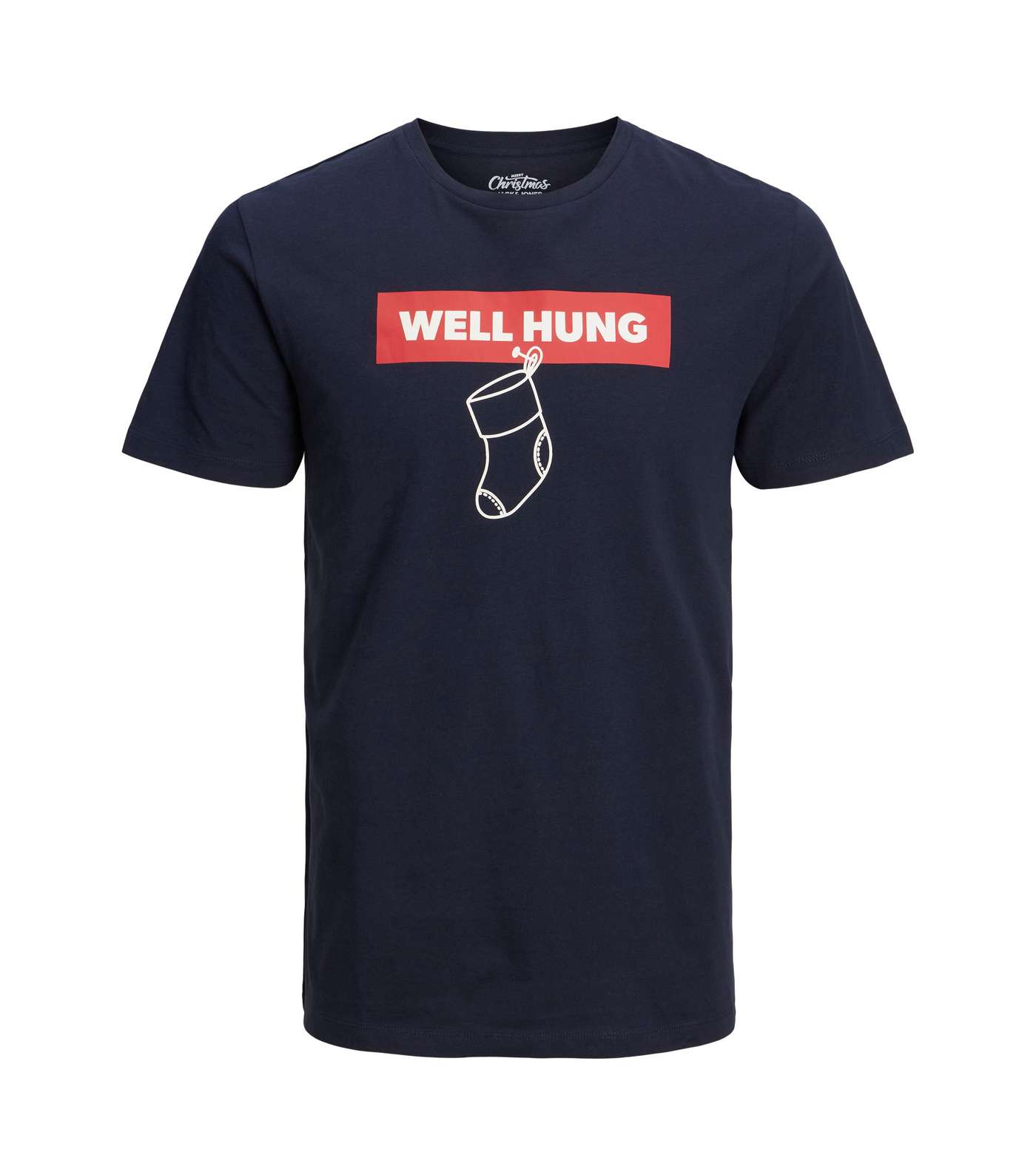 Jack & Jones Navy Well Hung Stocking Logo T-Shirt Image 5