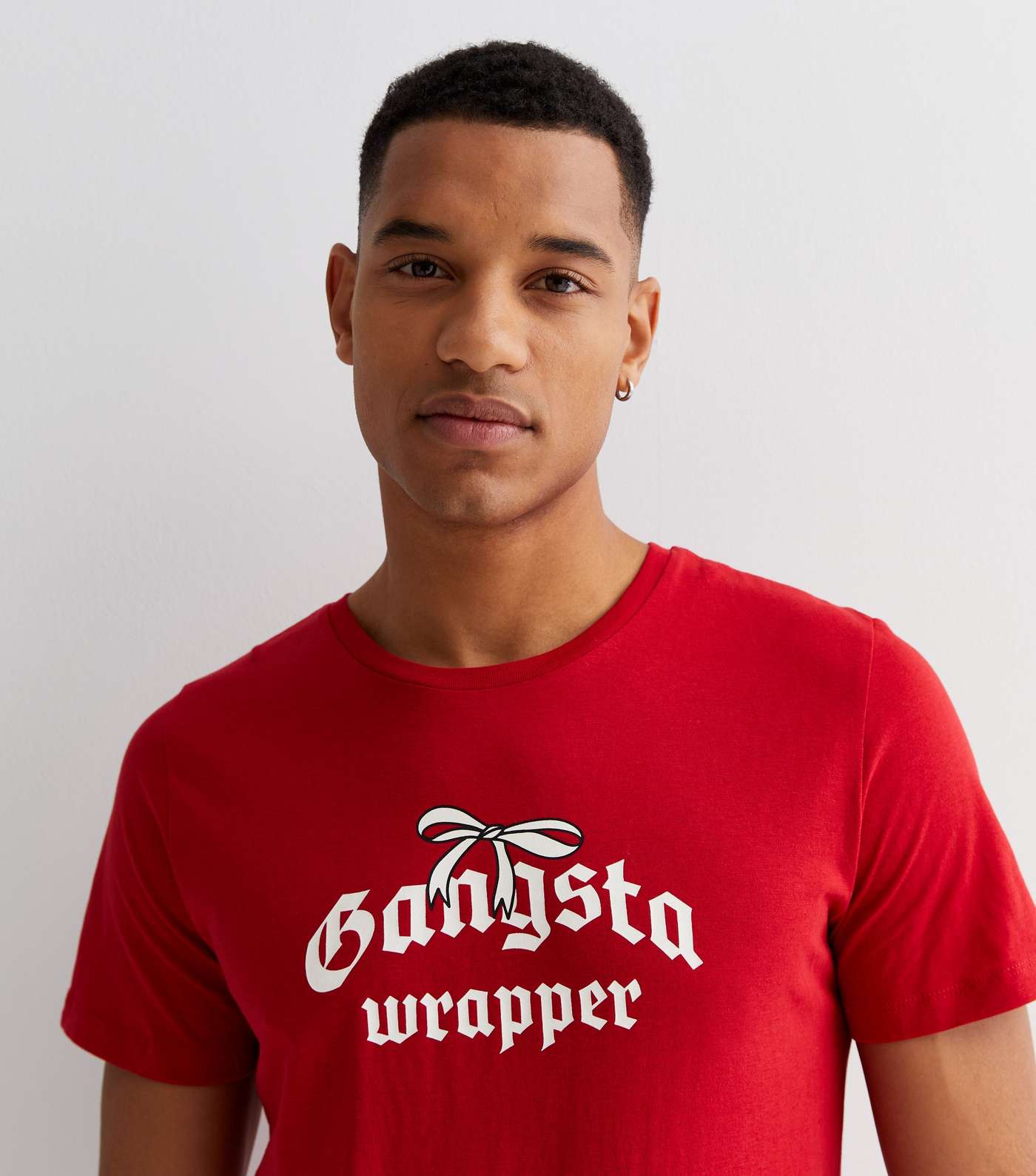 Jack & Jones Red Gangsta Wrapper Logo T-Shirt Image 2