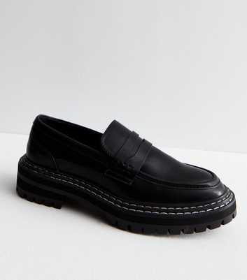 ONLY Black Leather-Look Chunky Loafers