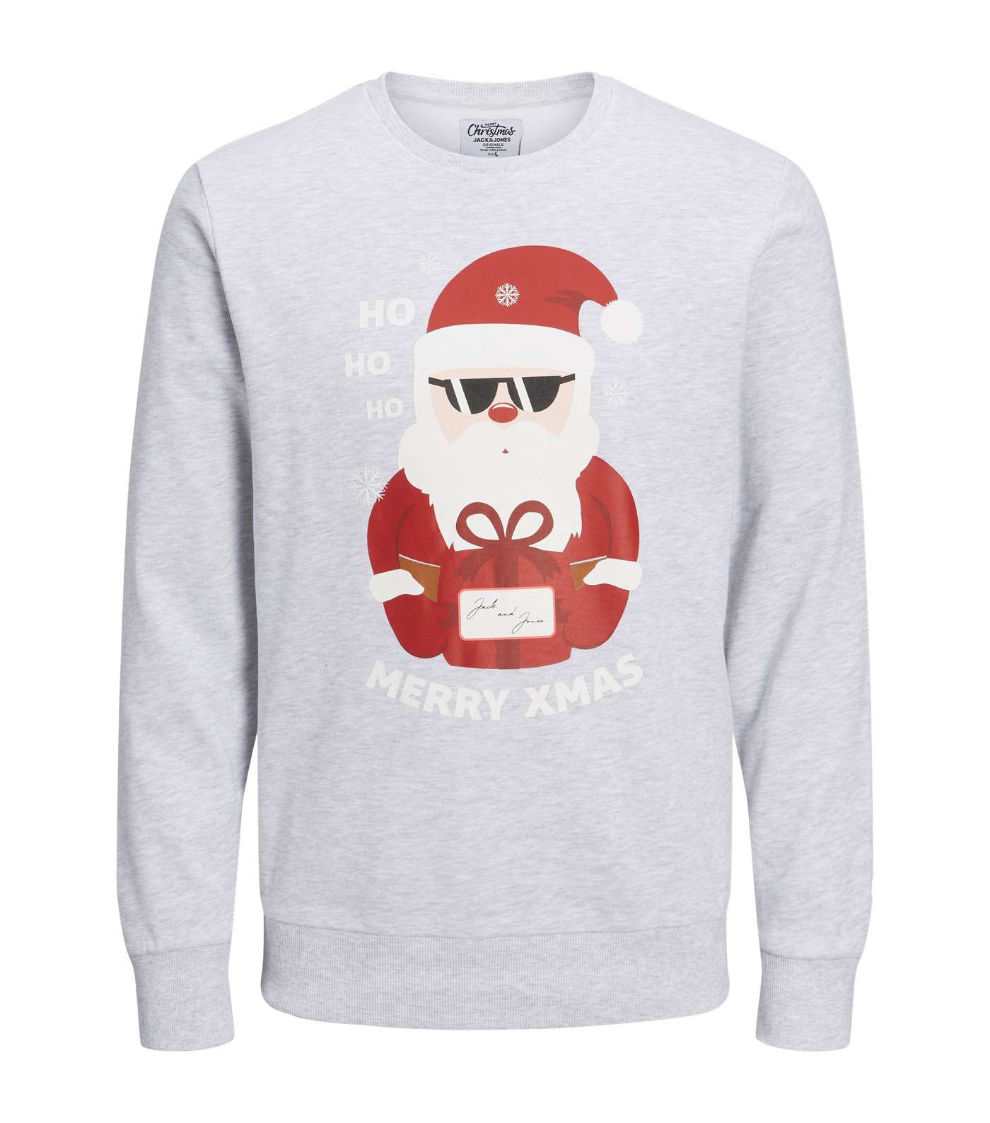 Jack & Jones Off White Merry Xmas Santa Logo Sweatshirt